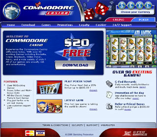 Commodore Casino introduces new website - click here to visit!