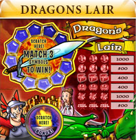 Dragon's Lair Scratch Card - click to play the new GFED games now!
