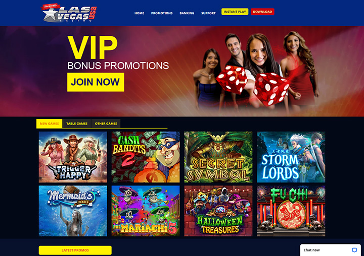 Las Vegas USA’s website homepage