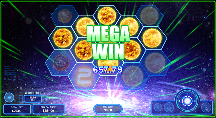 Lucky Hippo Casino’s Pulsar slot mega win screenshot
