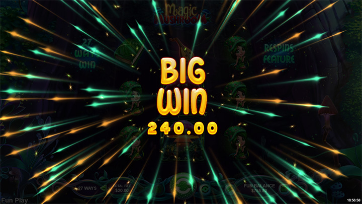 Old Havana Casino’s Magic Mushroom slot big win screenshot