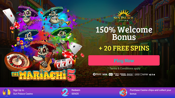Sun Palace’s offer page with The Mariachi 5 slot