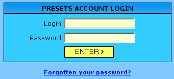 Login to your Presets Account