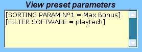 The View Parameters window