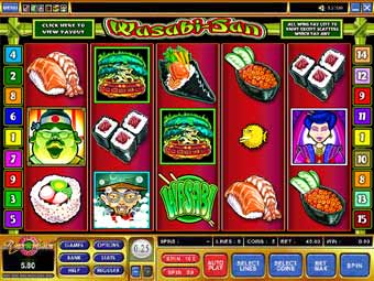 Wasabi San Video Slot - Try the new Microgaming games at All Jackpots Casino!